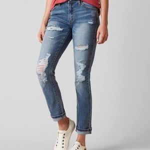 Kancan mid-rise ankle straight stretch jean